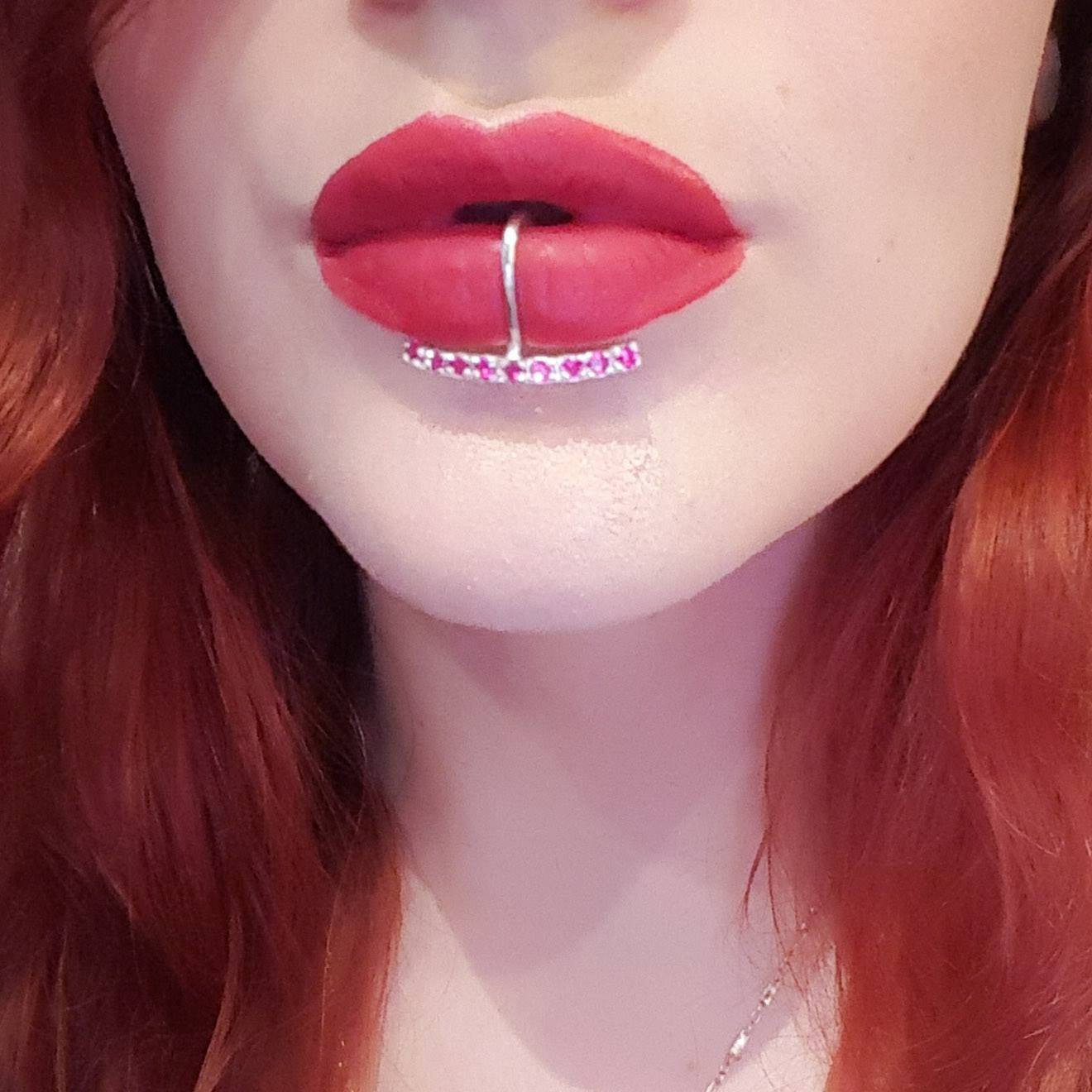 Collection of Ruby Red Fake Lip Piercing - Inchoo Bijoux in a gallery layout