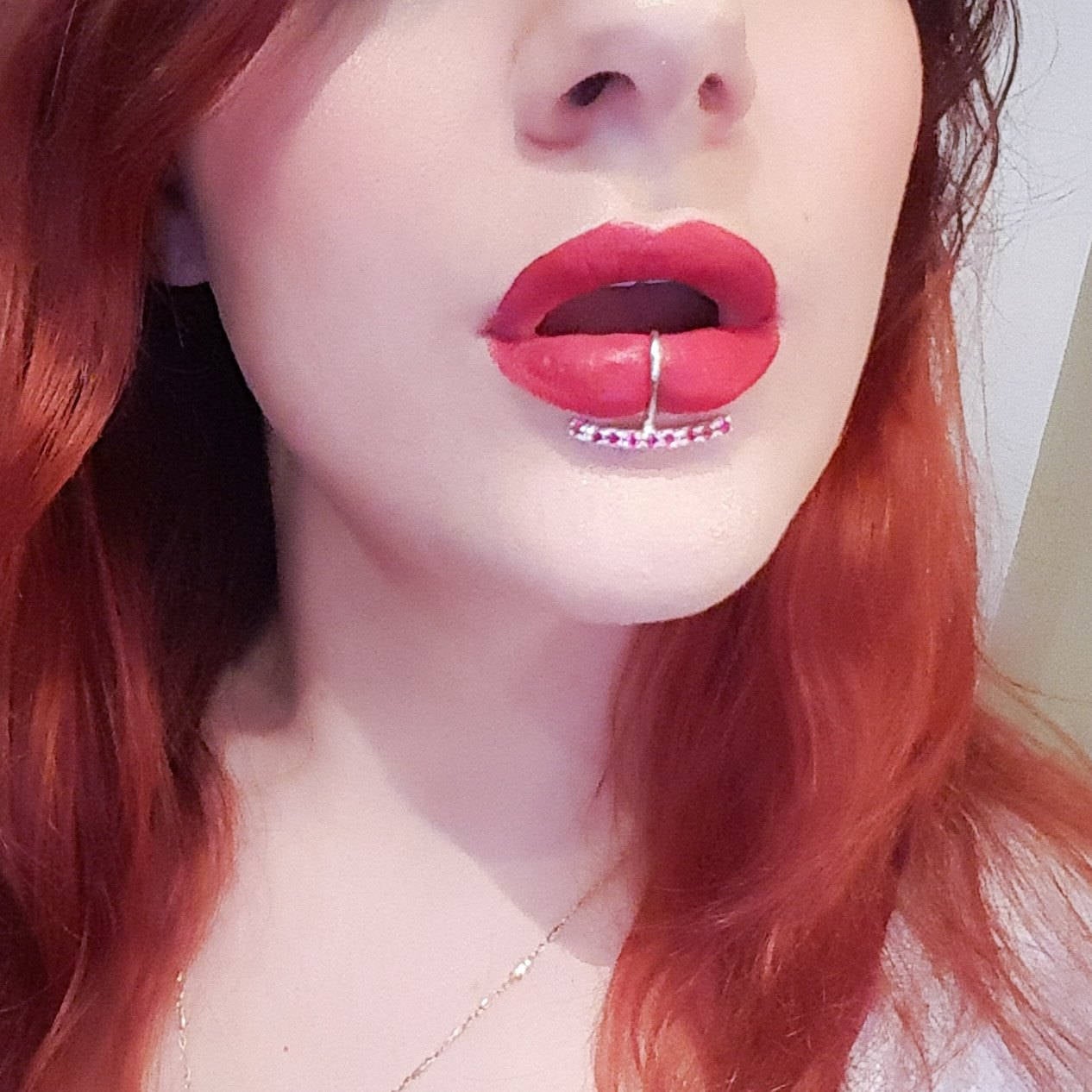 Collection of Ruby Red Fake Lip Piercing - Inchoo Bijoux in a gallery layout