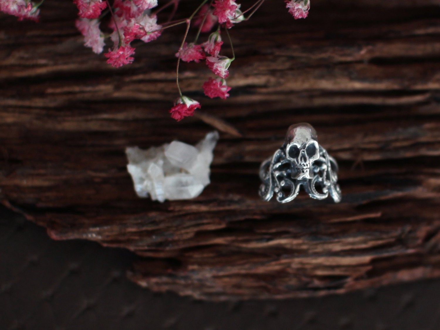 Collection of Silver Skull & Lace Ring - Inchoo Bijoux in a gallery layout