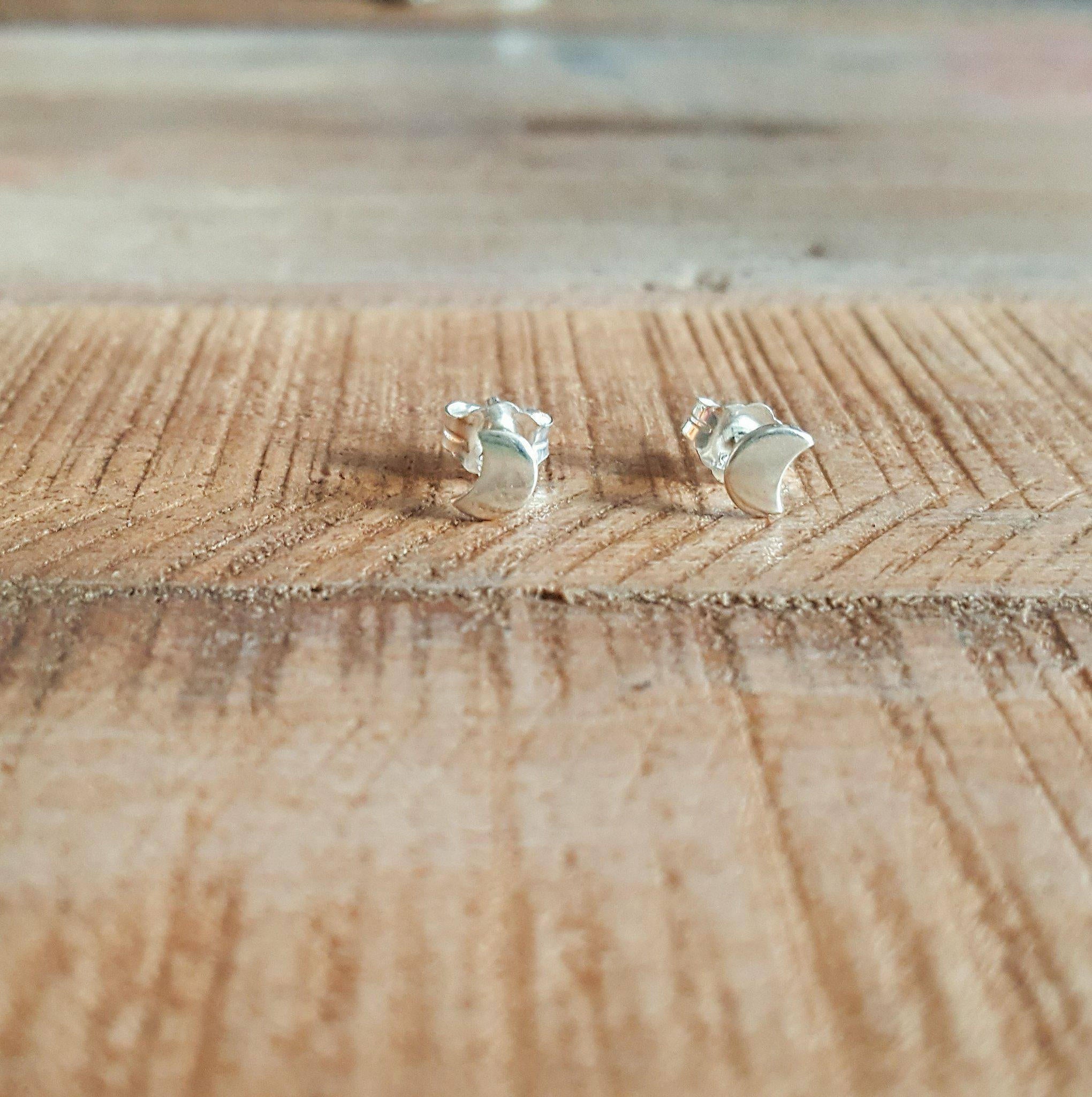 Collection of Crescent Moon Stud Earrings - Inchoo Bijoux in a gallery layout