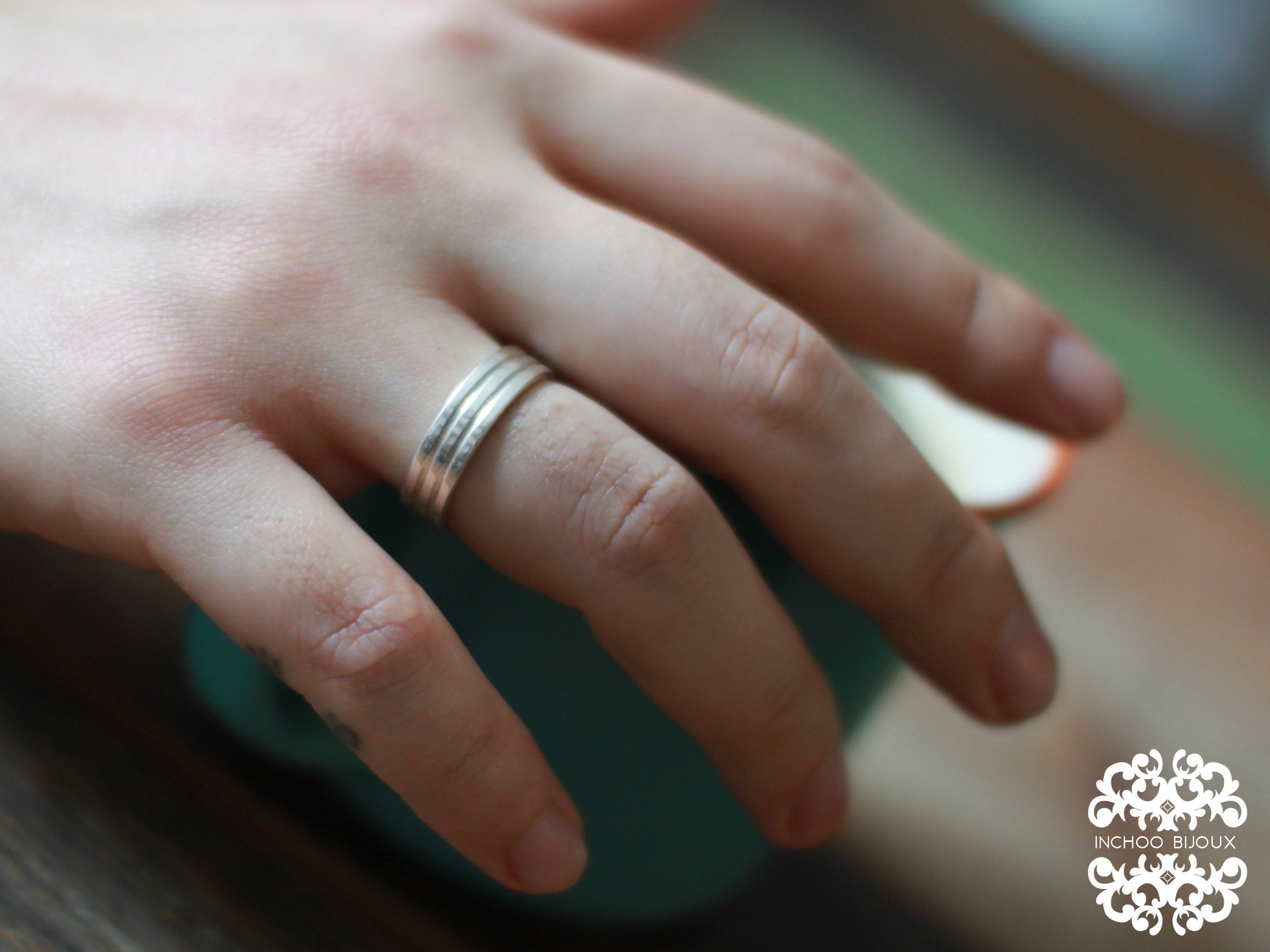 Collection of Silver Lined Ring Band-Ring-Inchoo Bijoux-Inchoo Bijoux in a gallery layout