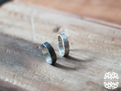 Collection of Hammered Textured Silver Mens Wedding Band - Inchoo Bijoux in a gallery layout