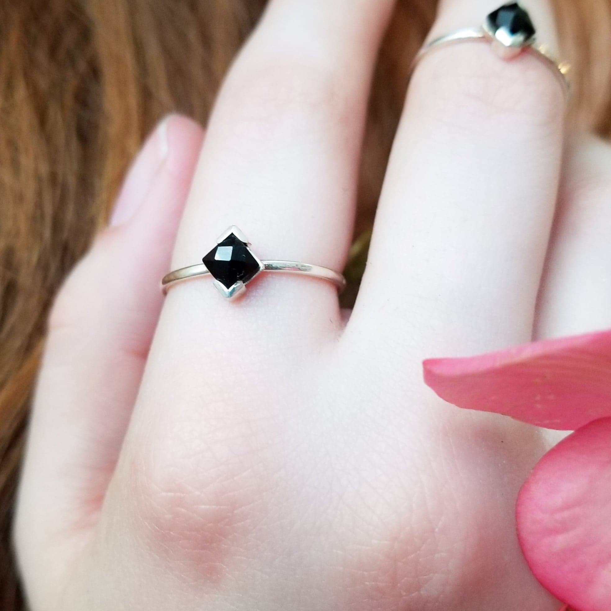 Collection of Faceted Black Onyx Ring-Ring-Inchoo Bijoux-Inchoo Bijoux in a gallery layout