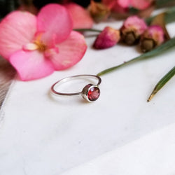 Collection of Genuine Garnet Stacking Ring-Ring-Inchoo Bijoux-Inchoo Bijoux in a gallery layout