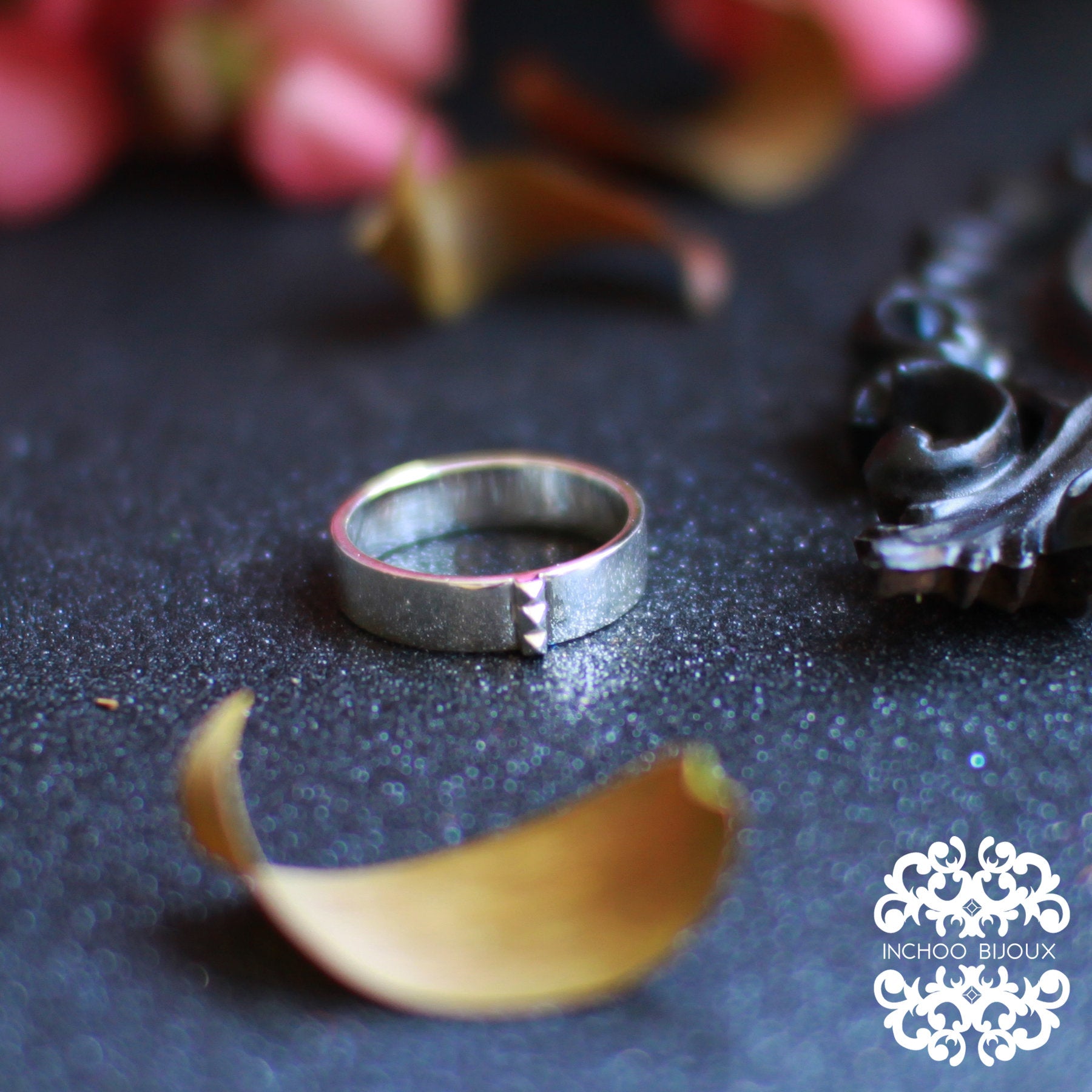 Collection of Mens Silver Studded Line Band-Ring-Inchoo Bijoux-Inchoo Bijoux in a gallery layout