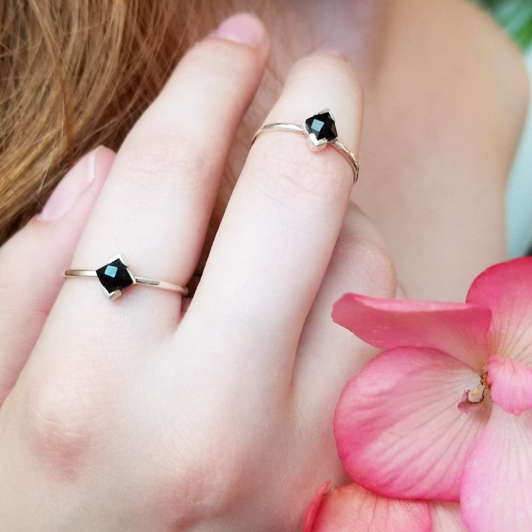 Collection of Faceted Black Onyx Ring-Ring-Inchoo Bijoux-Inchoo Bijoux in a gallery layout