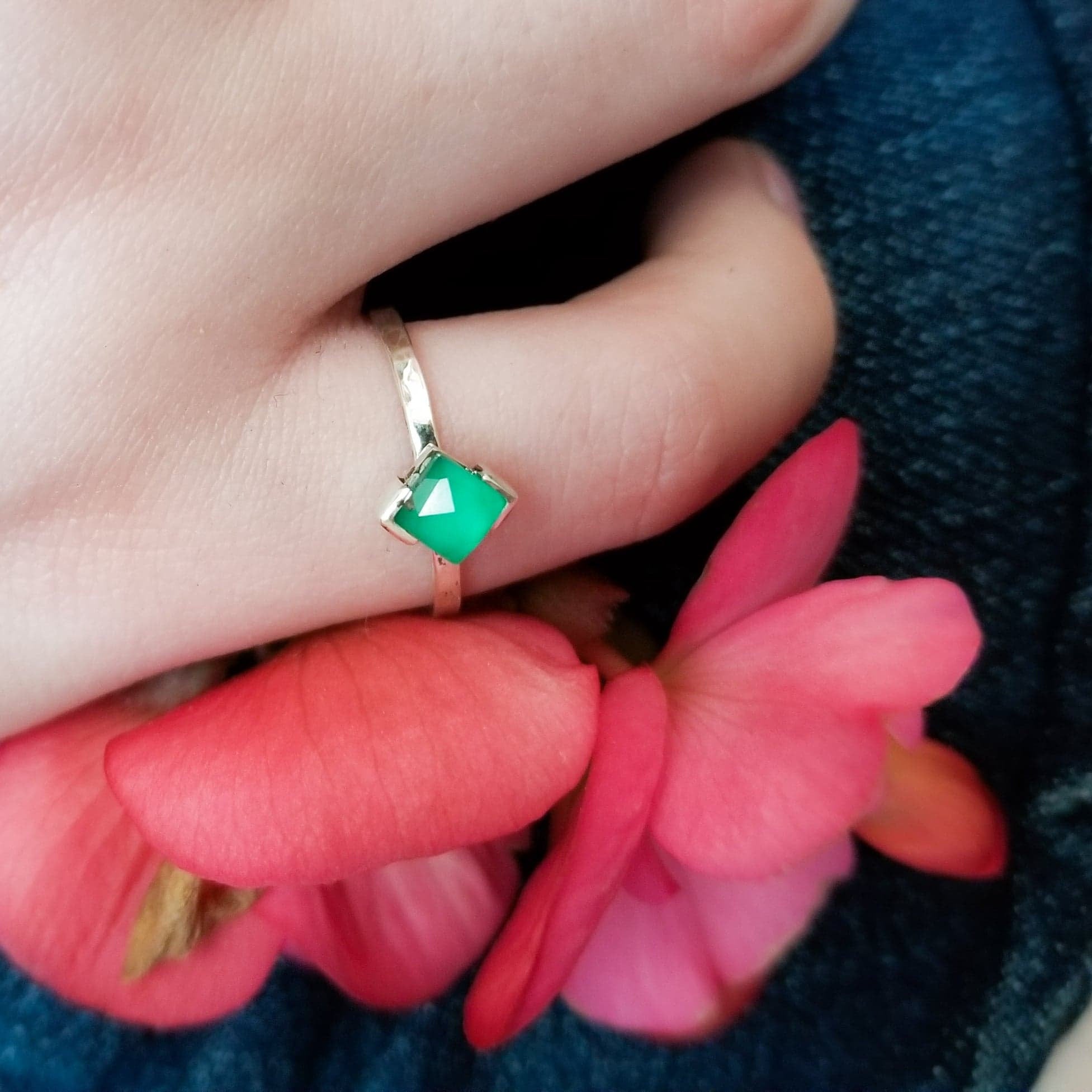 Collection of Faceted Green Onyx Ring-Ring-Inchoo Bijoux-Inchoo Bijoux in a gallery layout