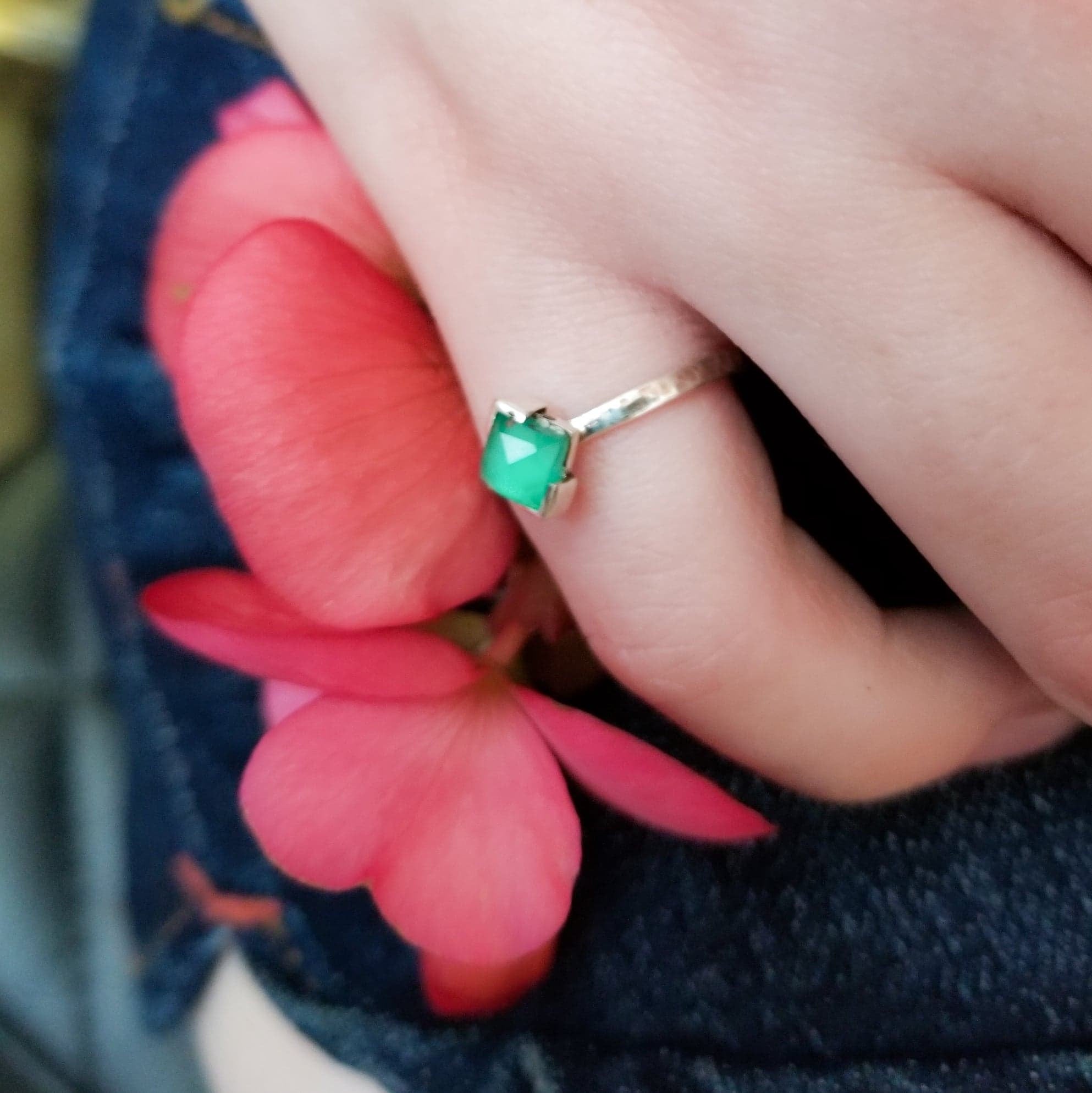 Collection of Faceted Green Onyx Ring-Ring-Inchoo Bijoux-Inchoo Bijoux in a gallery layout