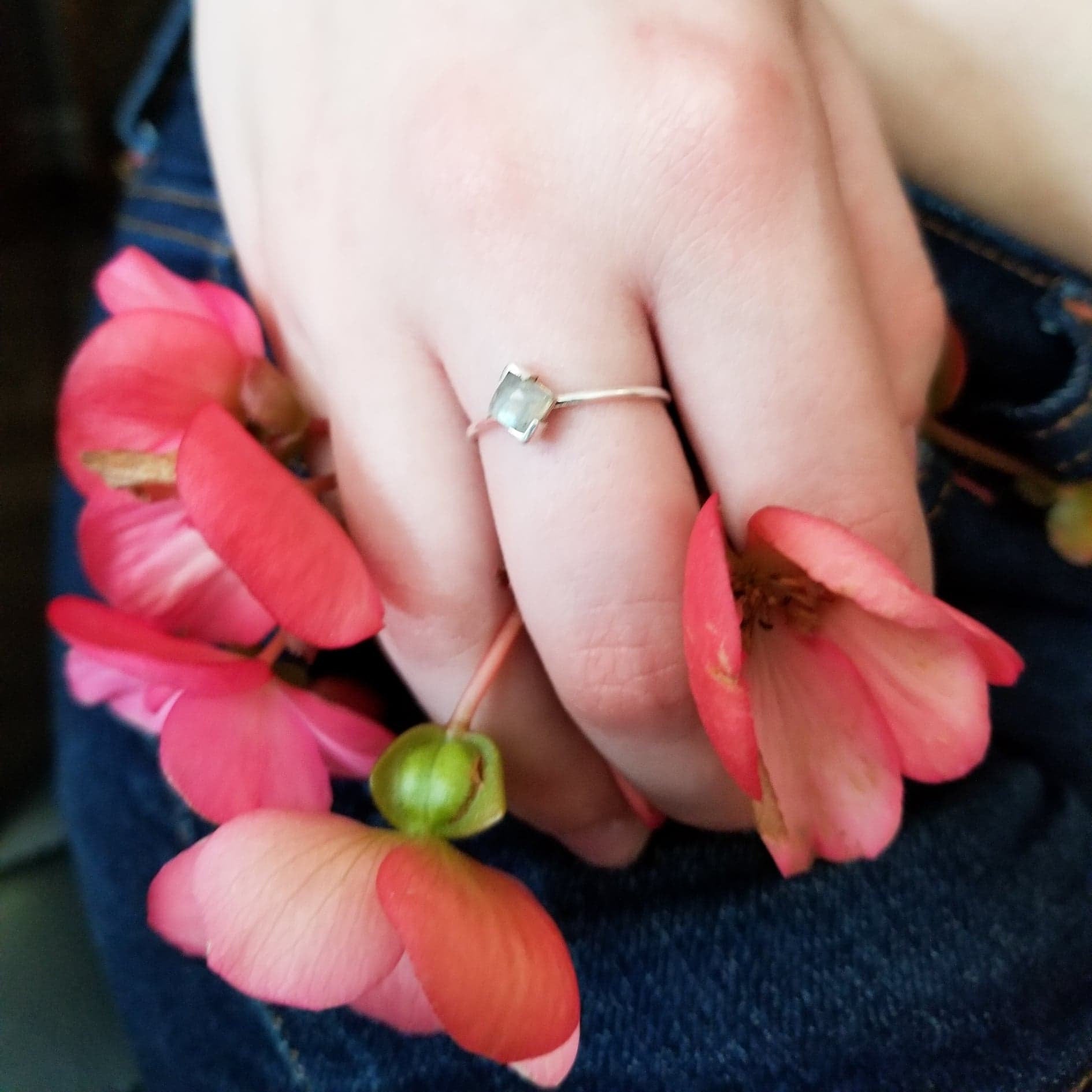 Collection of Faceted Square Labradorite Ring - Inchoo Bijoux in a gallery layout