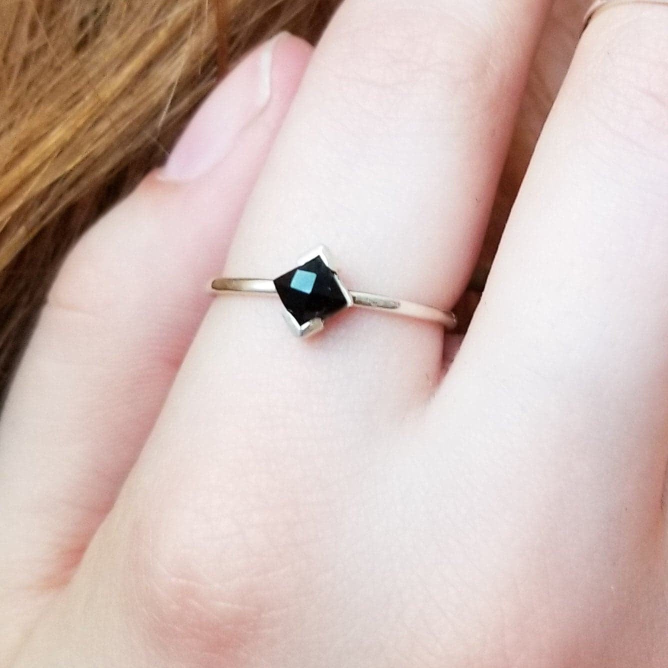 Collection of Faceted Black Onyx Ring-Ring-Inchoo Bijoux-Inchoo Bijoux in a gallery layout