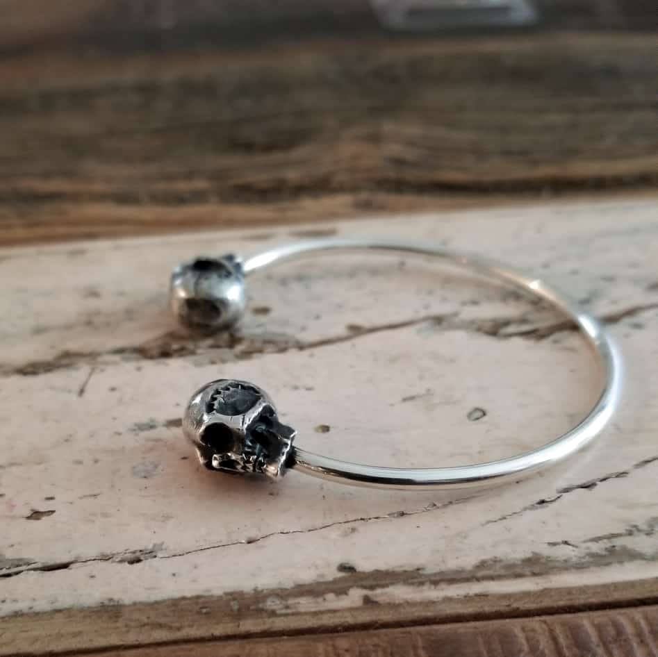 Collection of Mens Silver Skull Bracelet - Inchoo Bijoux in a gallery layout