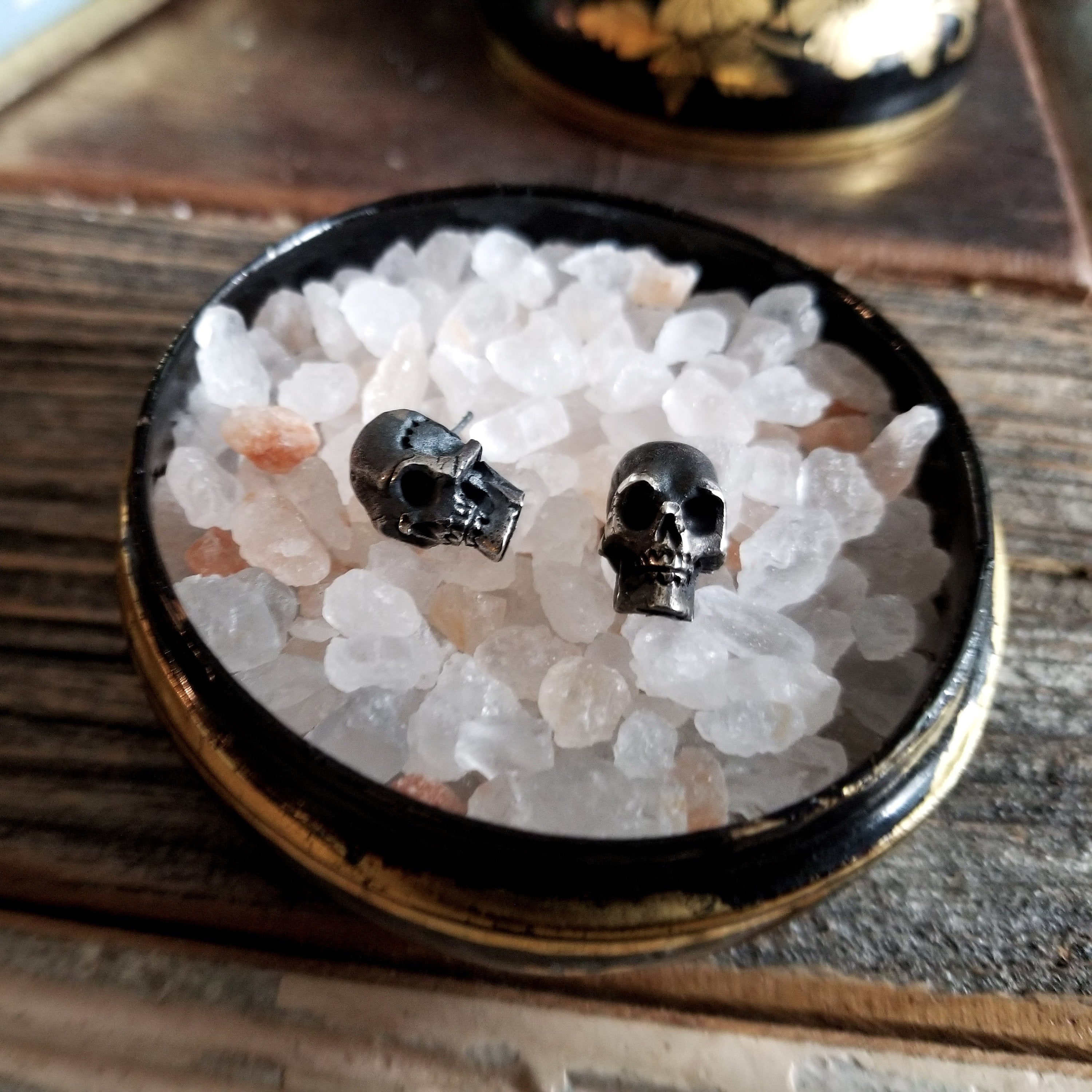 Collection of Rustic Skull Stud Post Earrings - Inchoo Bijoux in a gallery layout