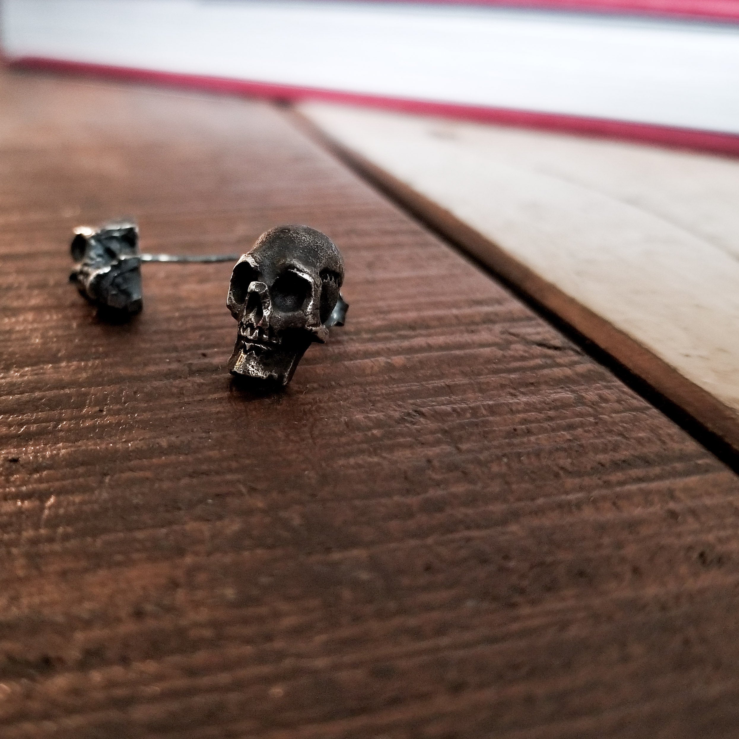 Collection of Rustic Skull Stud Post Earrings - Inchoo Bijoux in a gallery layout