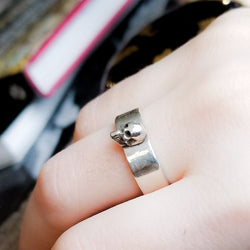 Collection of Silver Small Skull Ring Band - Inchoo Bijoux in a gallery layout