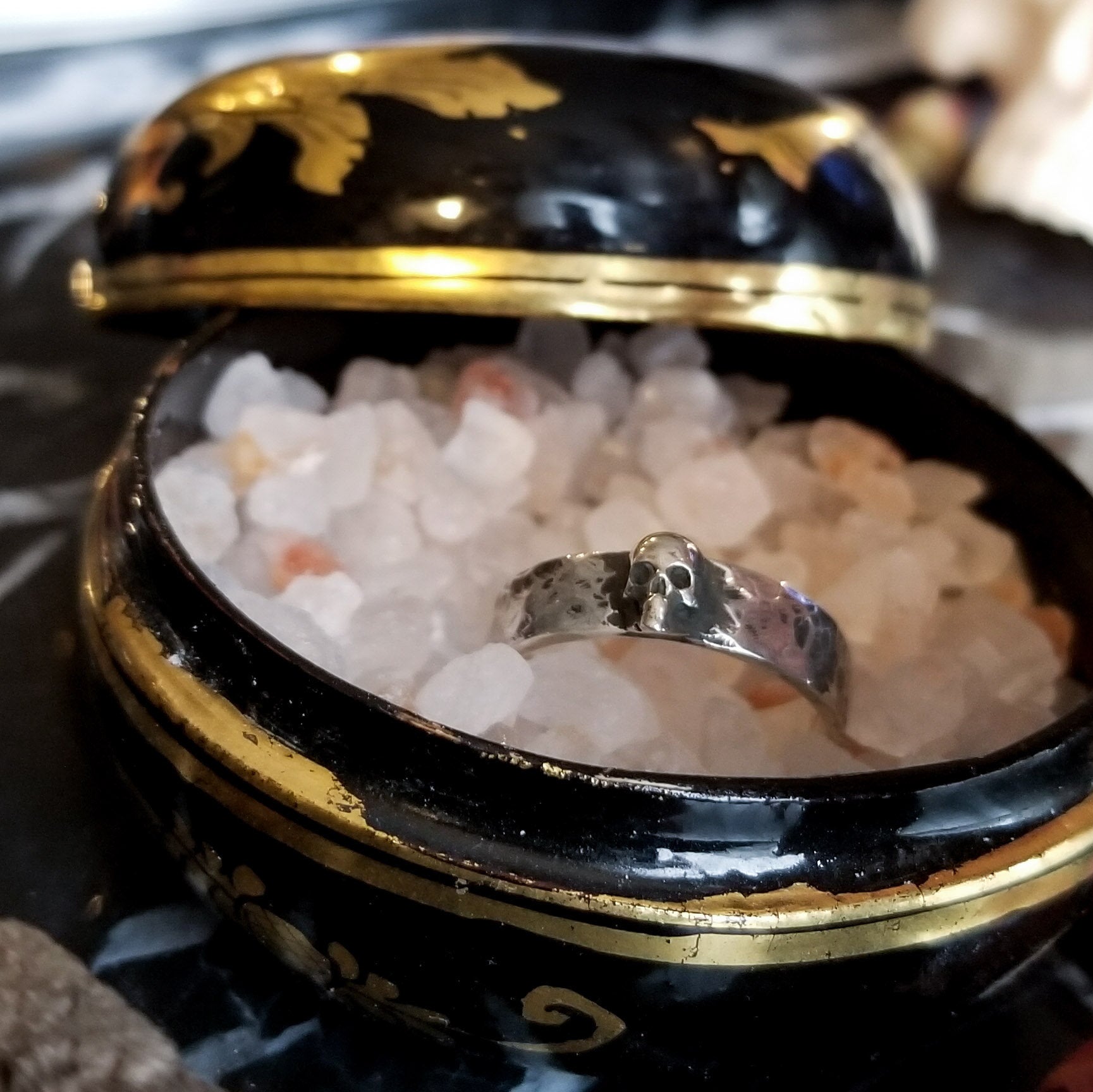 Collection of Hammered Goth Skull Mens Ring - Inchoo Bijoux in a gallery layout