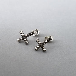 Collection of Inverted Studded Cross Small Earrings - Inchoo Bijoux in a gallery layout