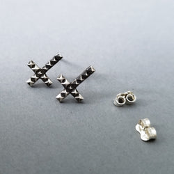 Collection of Inverted Studded Cross Small Earrings - Inchoo Bijoux in a gallery layout