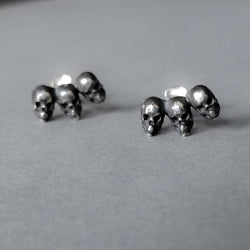 Collection of Triple Skull Earring Studs - Inchoo Bijoux in a gallery layout