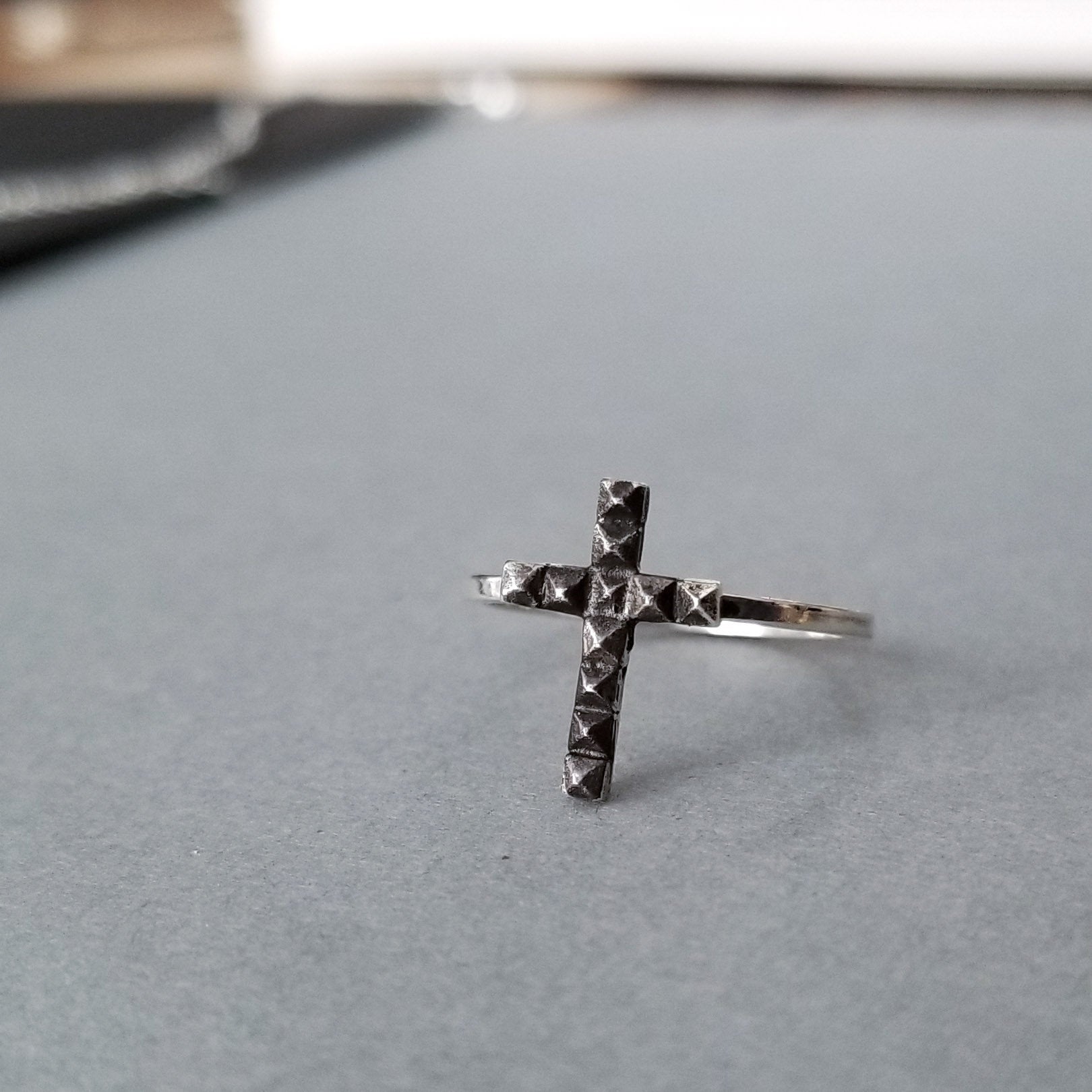 Collection of Tiny Studded Cross Ring-Ring-Inchoo Bijoux-Inchoo Bijoux in a gallery layout