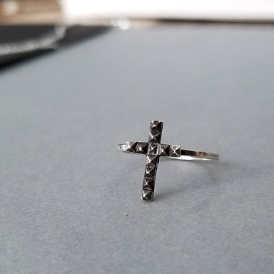 Tiny Studded Cross Ring-Ring-Inchoo Bijoux-Inchoo Bijoux