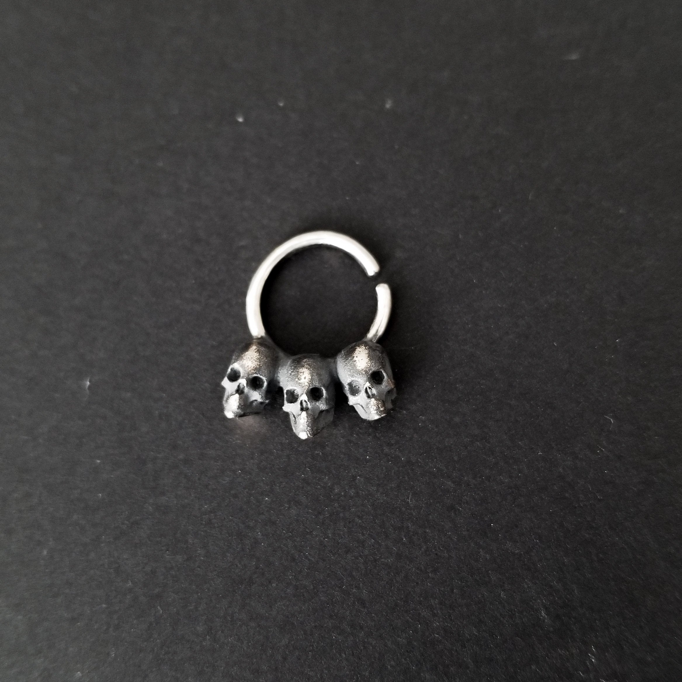 Collection of 3 Skull Silver Septum - Inchoo Bijoux in a gallery layout