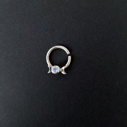 Collection of Rainbow Moonstone Lunar Phase Septum Piercing - Inchoo Bijoux in a gallery layout