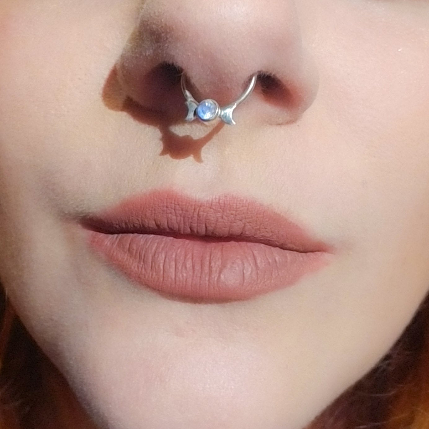 Collection of Rainbow Moonstone Lunar Phase Septum Piercing - Inchoo Bijoux in a gallery layout