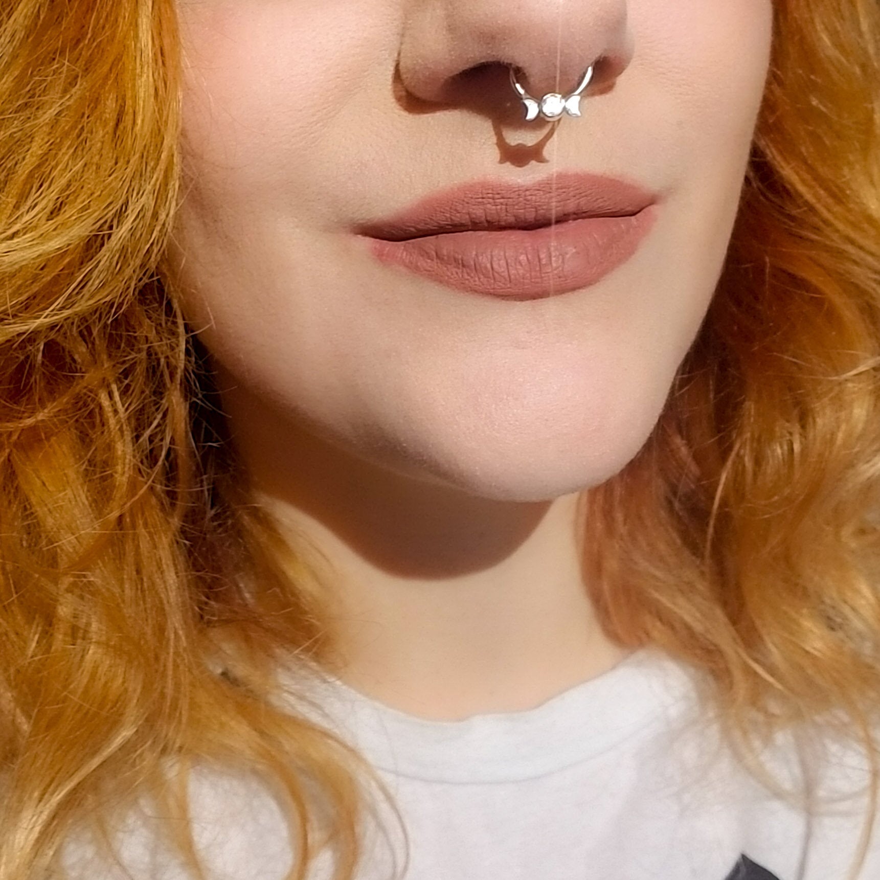 Collection of Rainbow Moonstone Lunar Phase Septum Piercing - Inchoo Bijoux in a gallery layout