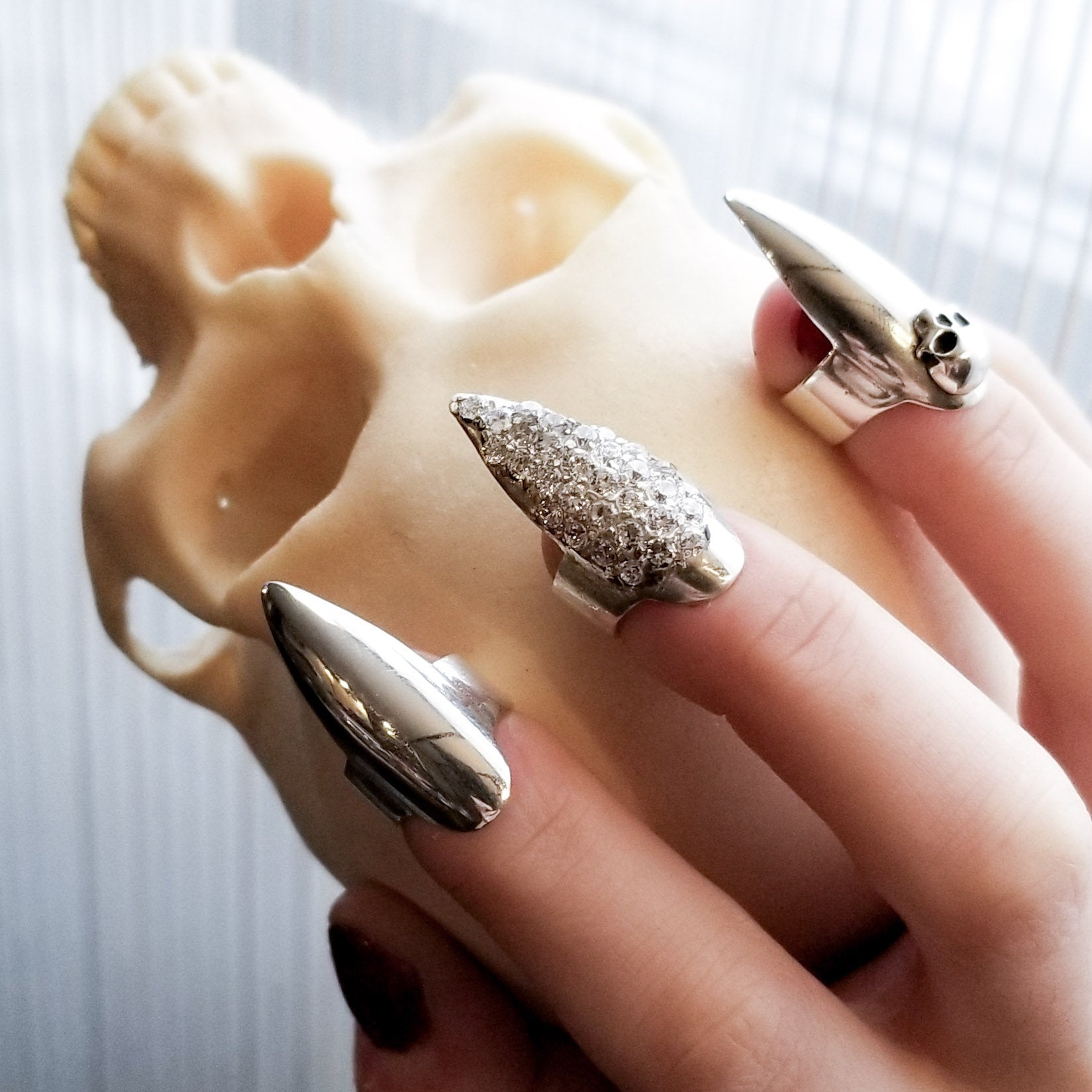 Collection of Silver Claw Stiletto Nail - Inchoo Bijoux in a gallery layout