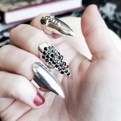 Collection of Studded Cross Stiletto Midi Fake Nail Ring Claw - Inchoo Bijoux in a gallery layout