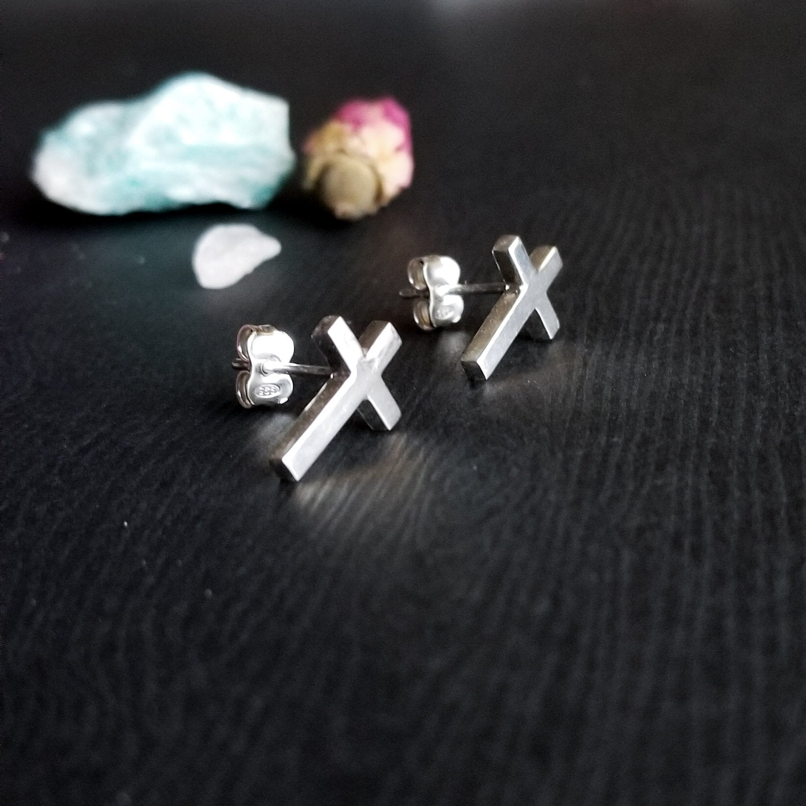 Collection of Simple Small Cross Earrings - Inchoo Bijoux in a gallery layout