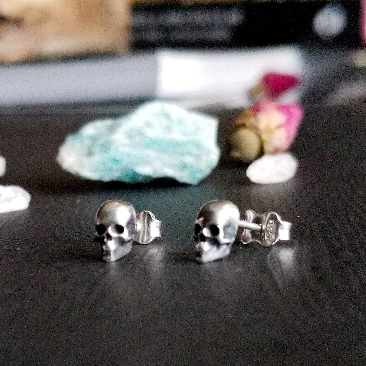 Collection of Tiny Skull Earrings - Inchoo Bijoux in a gallery layout