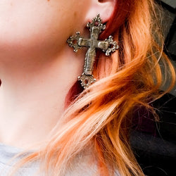 Collection of Large Baroque Cross Earrings - Inchoo Bijoux in a gallery layout