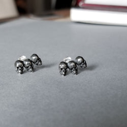 Collection of Triple Skull Earring Studs - Inchoo Bijoux in a gallery layout