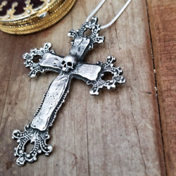 Collection of Big Baroque Silver Skull Cross Pendant - Inchoo Bijoux in a gallery layout