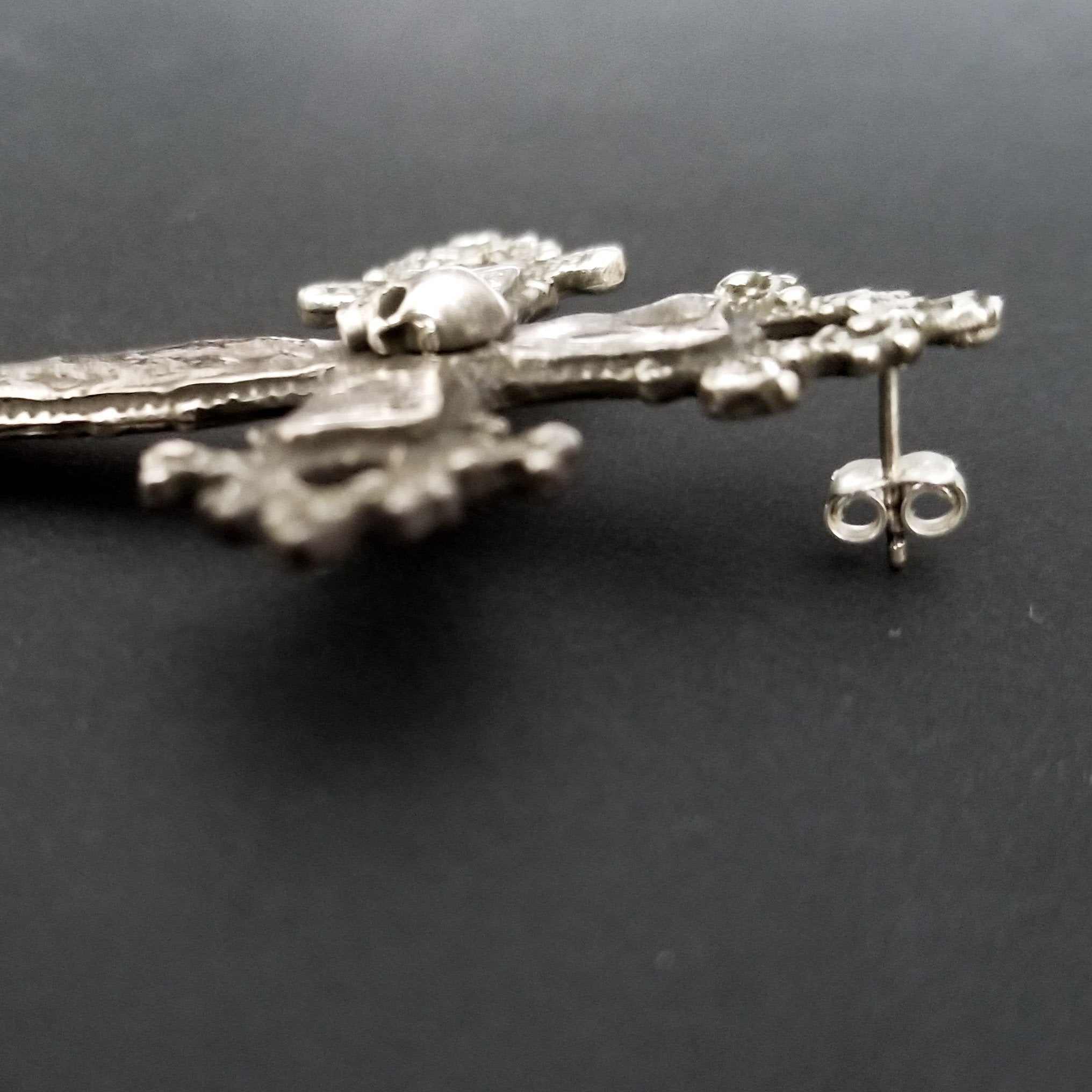 Collection of Large Gothic Cross and Skull Earrings - Inchoo Bijoux in a gallery layout