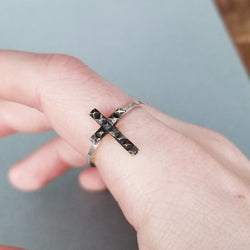 Collection of Tiny Studded Cross Ring-Ring-Inchoo Bijoux-Inchoo Bijoux in a gallery layout