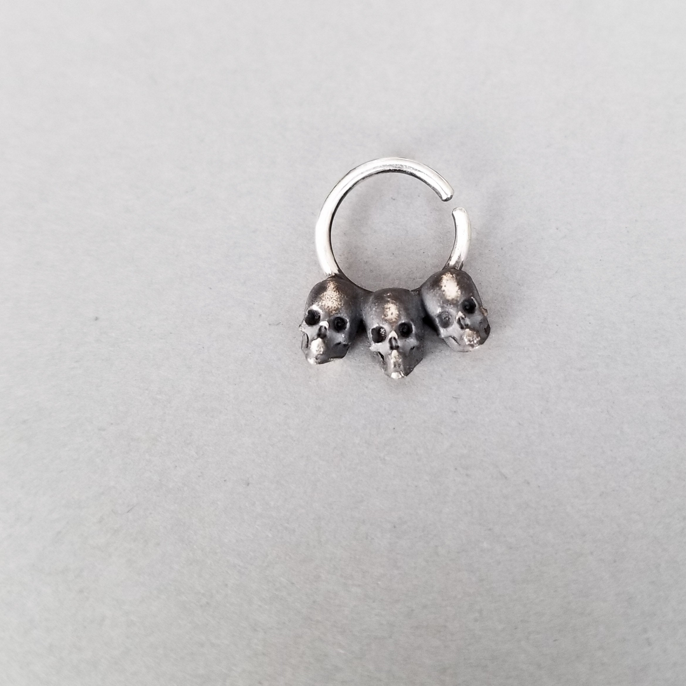 Collection of 3 Skull Silver Septum - Inchoo Bijoux in a gallery layout