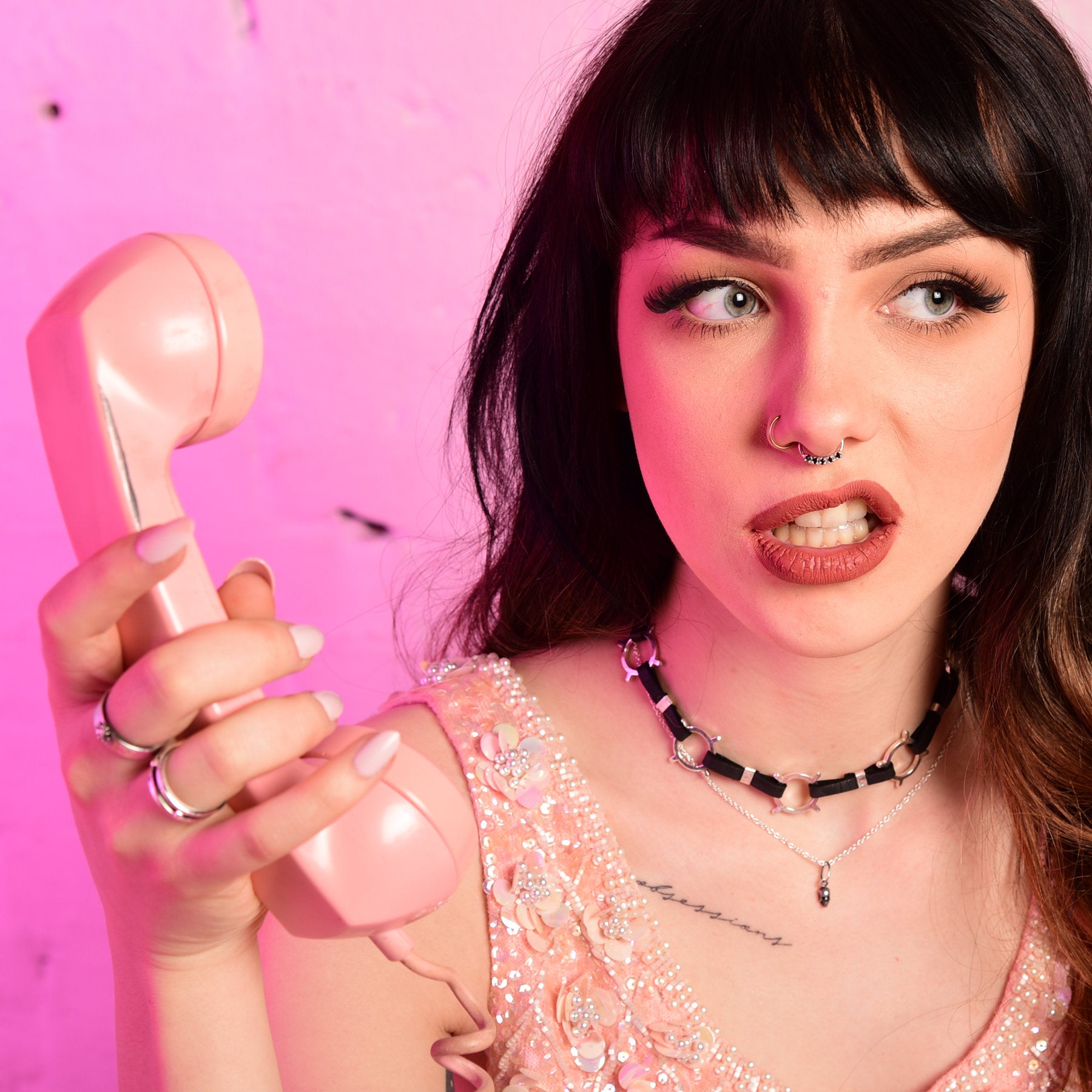 Collection of 5 Black Cz Silver Nose Ring - Inchoo Bijoux in a gallery layout