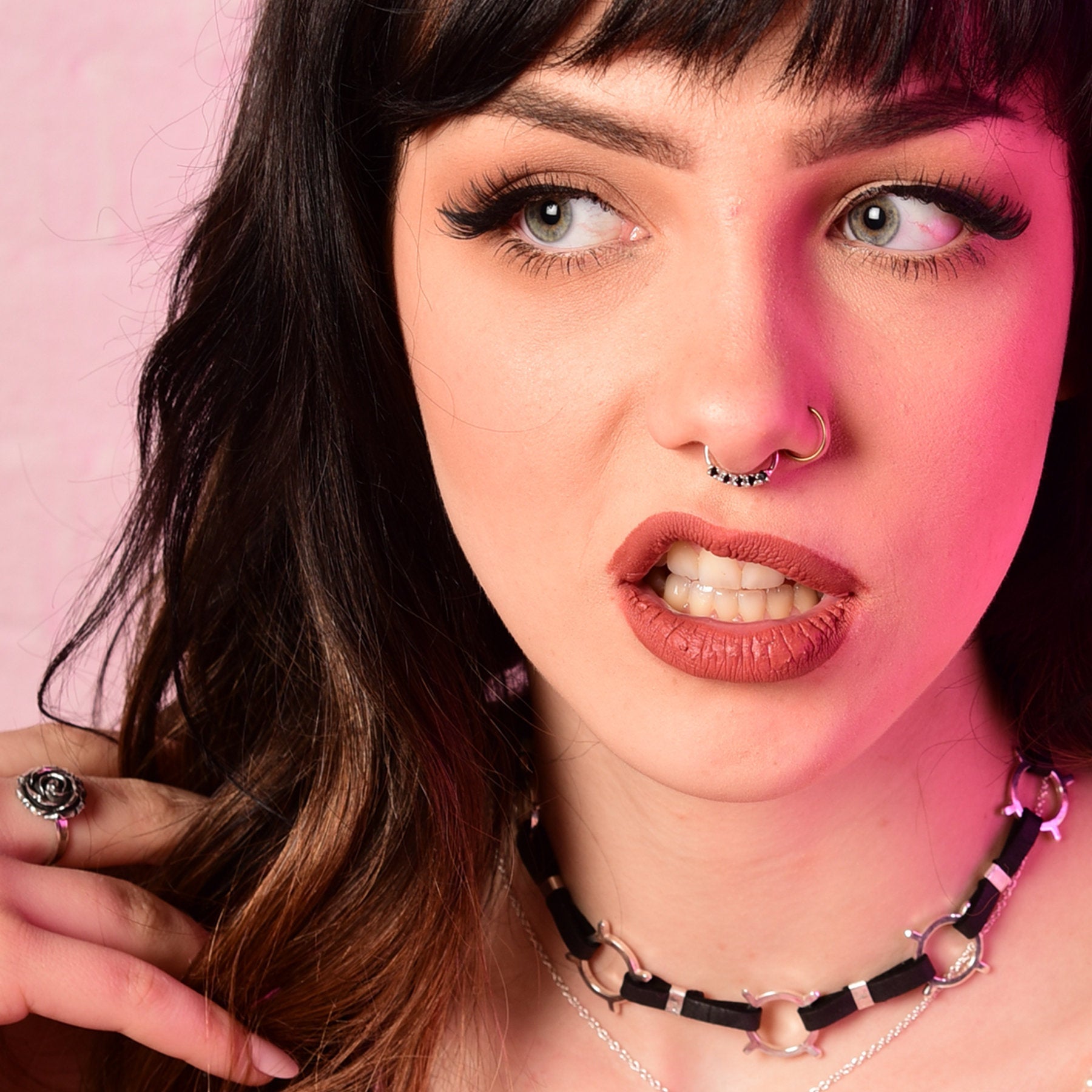 Collection of 5 Black Cz Silver Nose Ring - Inchoo Bijoux in a gallery layout