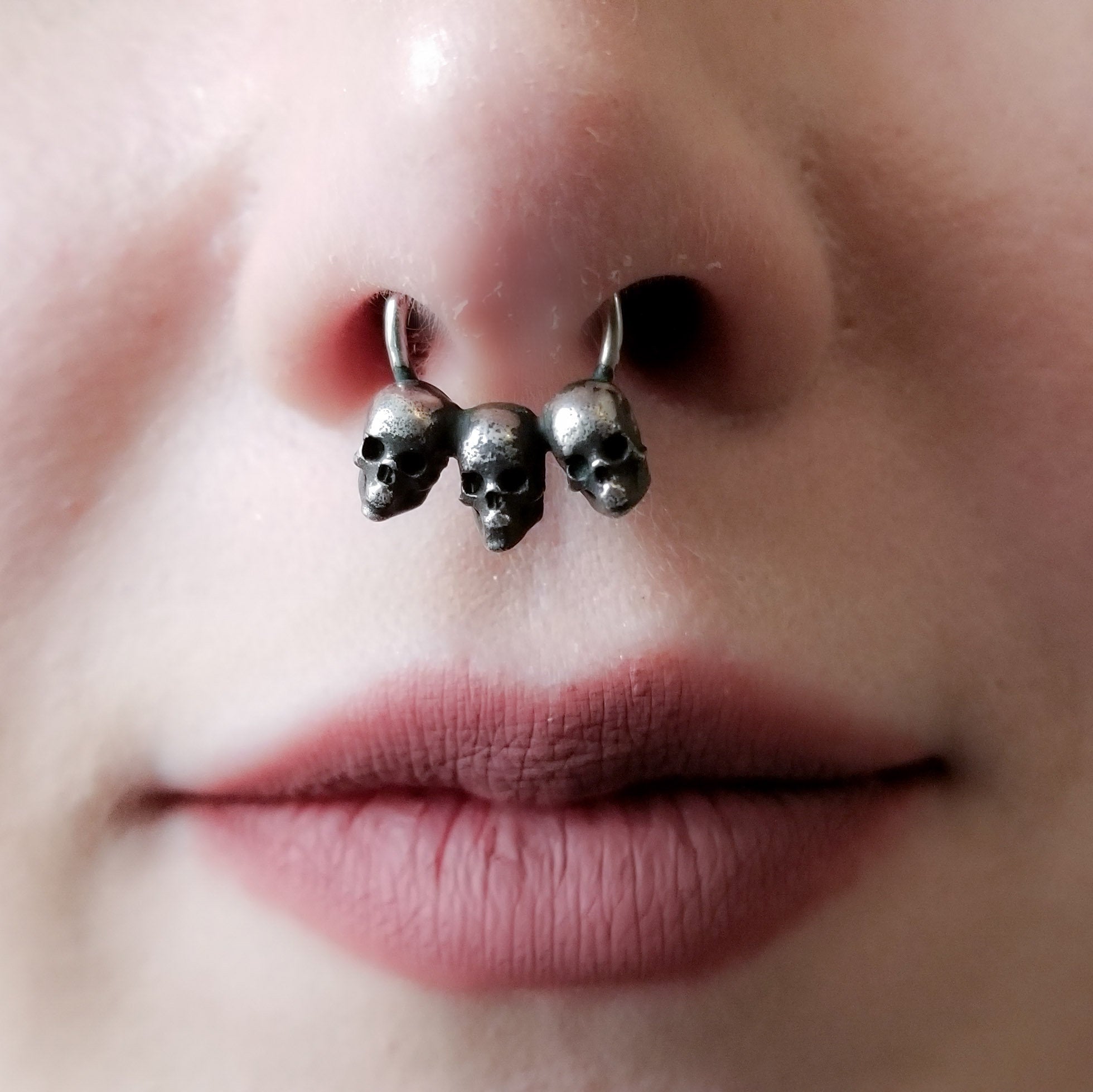 Collection of 3 Skull Silver Septum - Inchoo Bijoux in a gallery layout