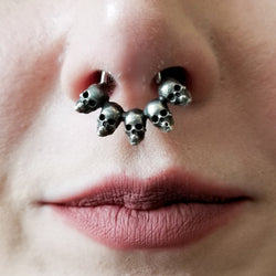 Collection of 5 Skull Silver Septum Ring - Inchoo Bijoux in a gallery layout