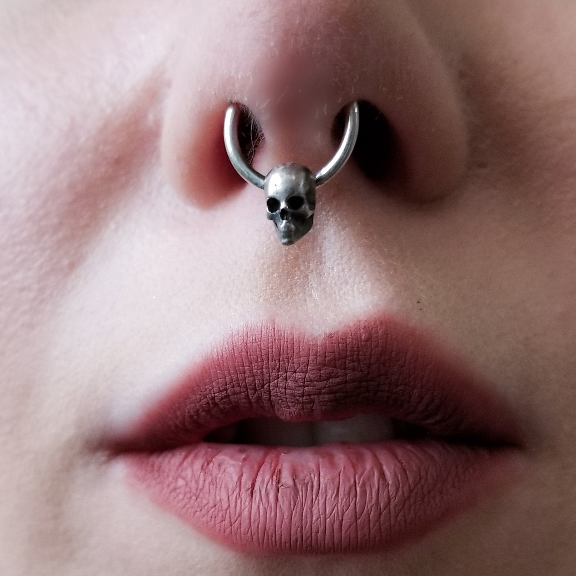 Collection of Minimal Skull Septum Ring - Inchoo Bijoux in a gallery layout