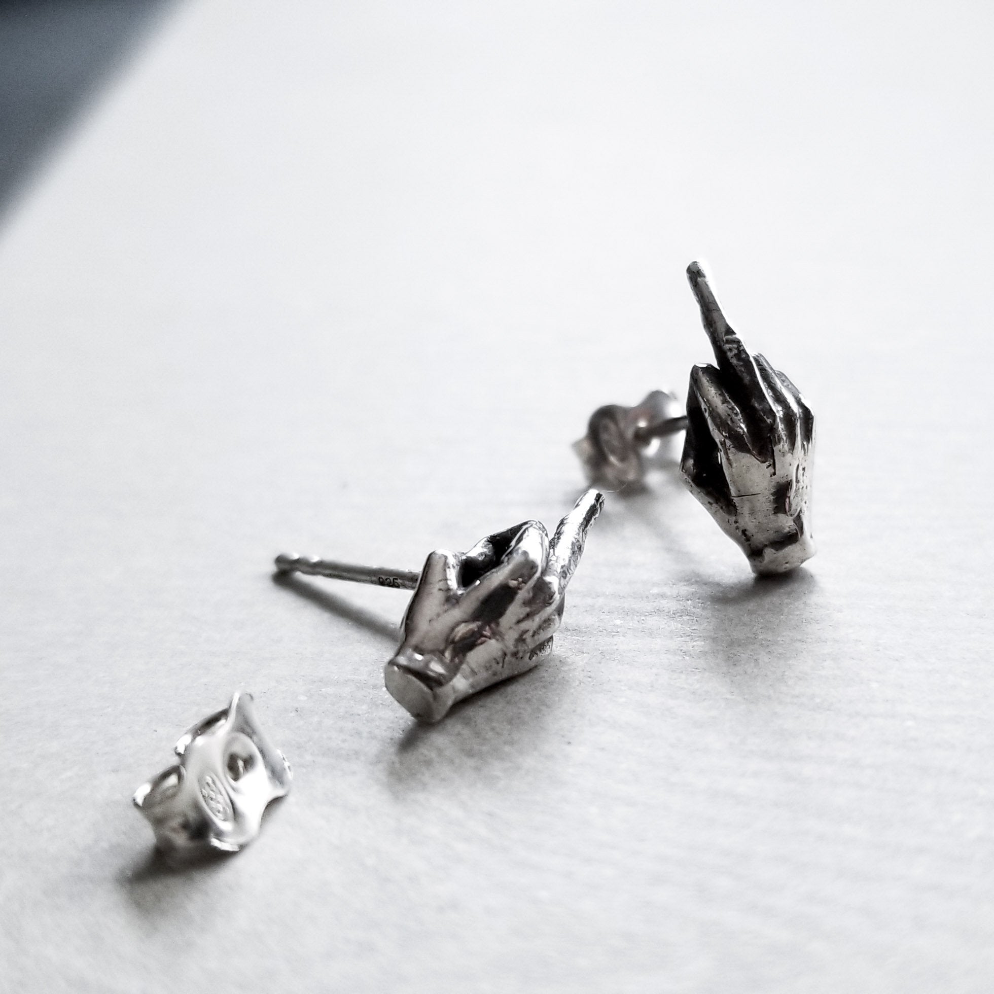 Collection of Middle Finger F**k You Earrings - Inchoo Bijoux in a gallery layout