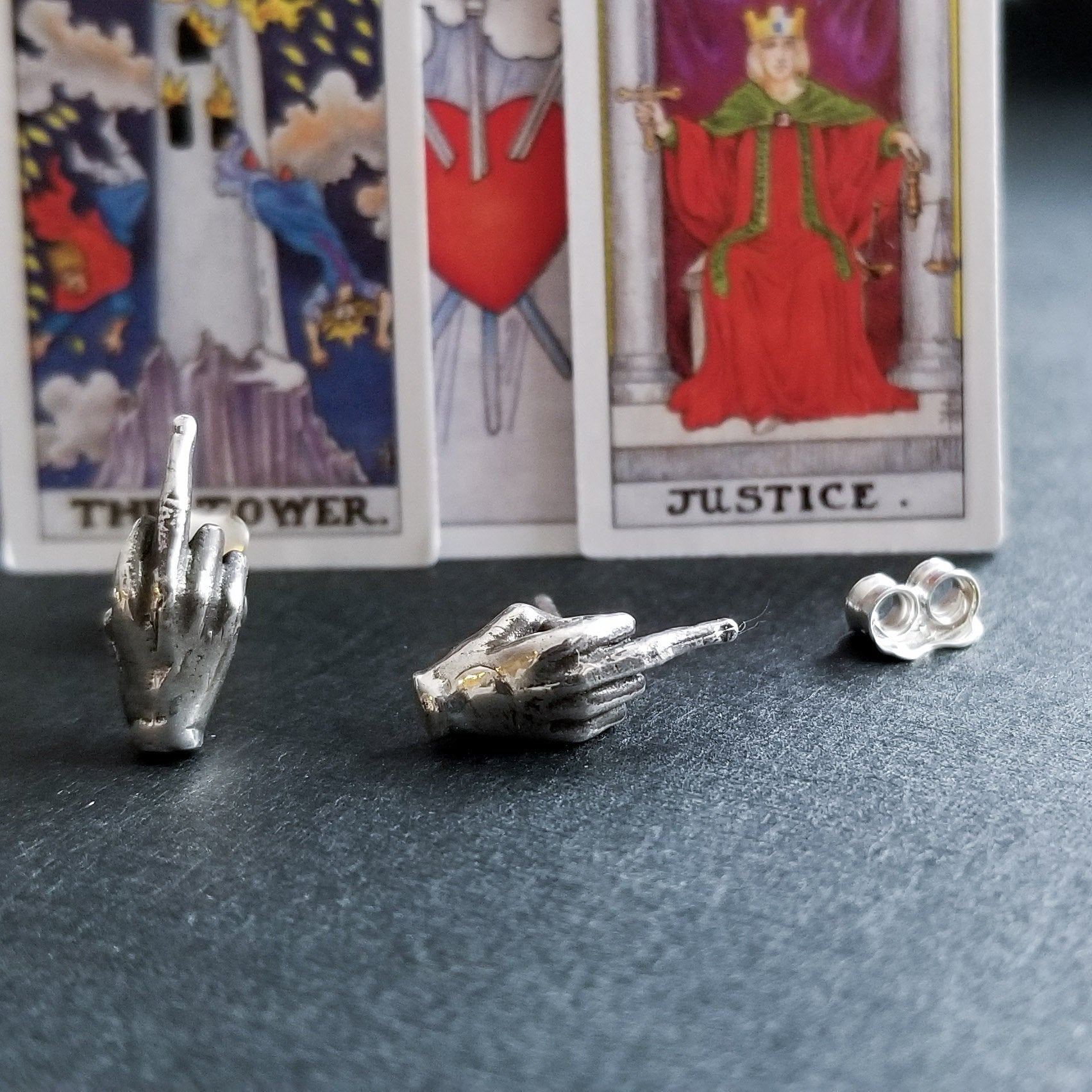 Collection of Middle Finger F**k You Earrings - Inchoo Bijoux in a gallery layout