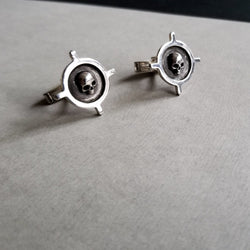 Collection of Silver Skull Cross Cufflinks - Inchoo Bijoux in a gallery layout