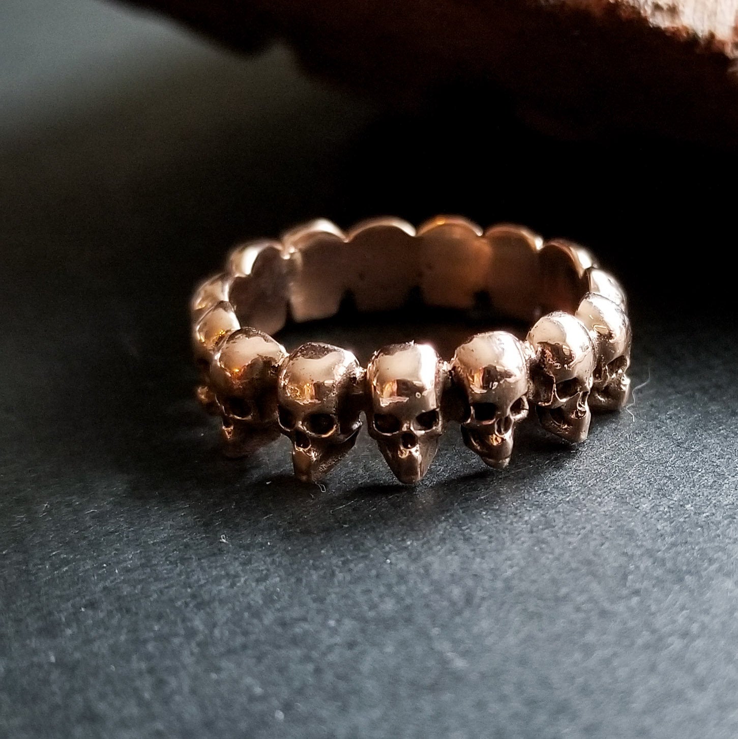 Collection of Rose Gold Eternity Skull Ring 14K - Inchoo Bijoux in a gallery layout