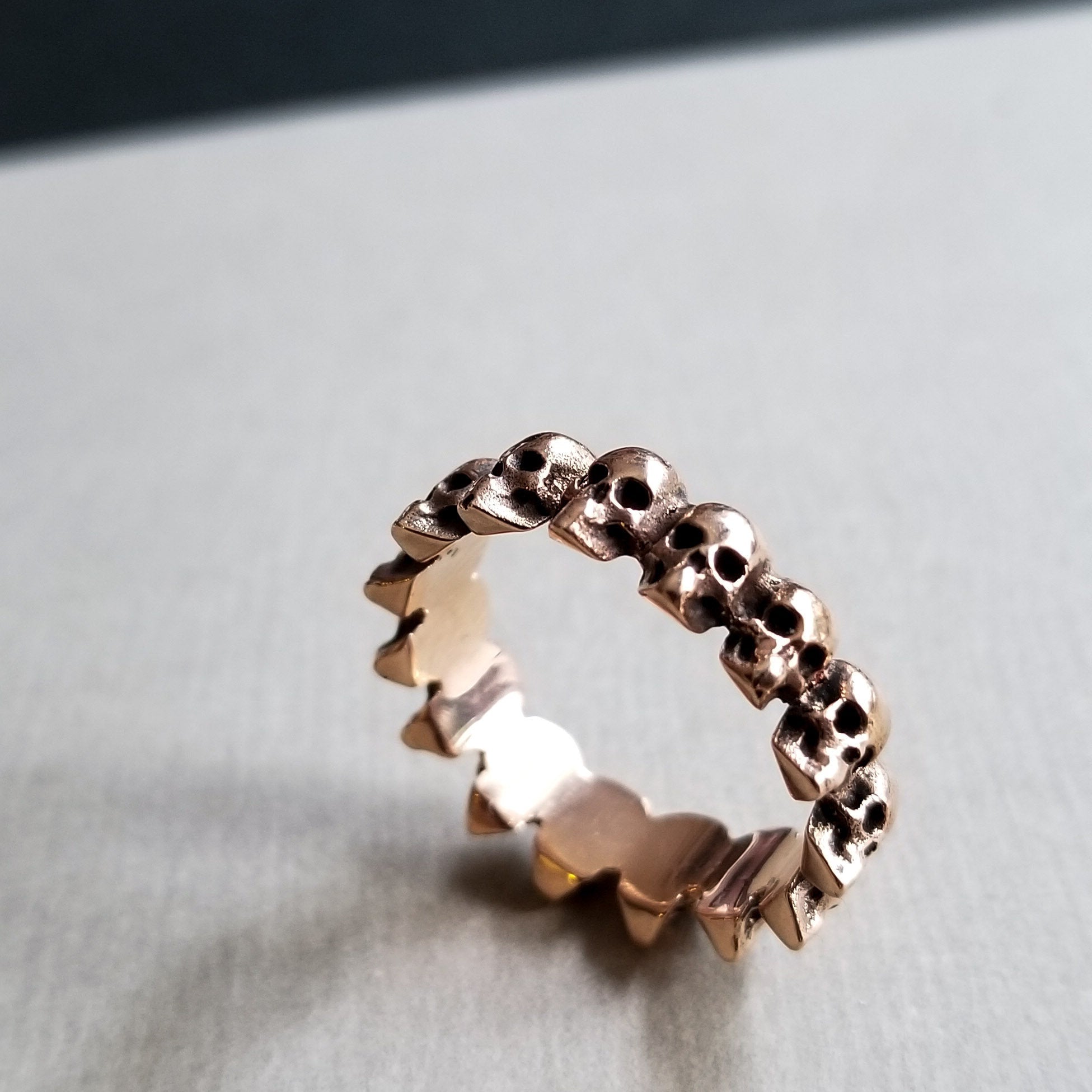 Collection of Rose Gold Eternity Skull Ring 14K - Inchoo Bijoux in a gallery layout