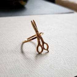 Collection of Rose Gold Scissor Ring 14K - Inchoo Bijoux in a gallery layout