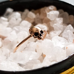 Collection of 14k Rose Gold Small Skull Engagement Ring - Inchoo Bijoux in a gallery layout